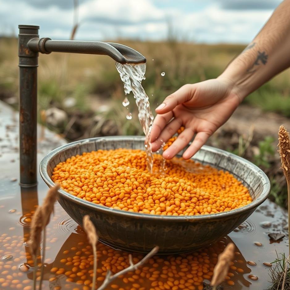 Dream : Washing red lentils in a dream