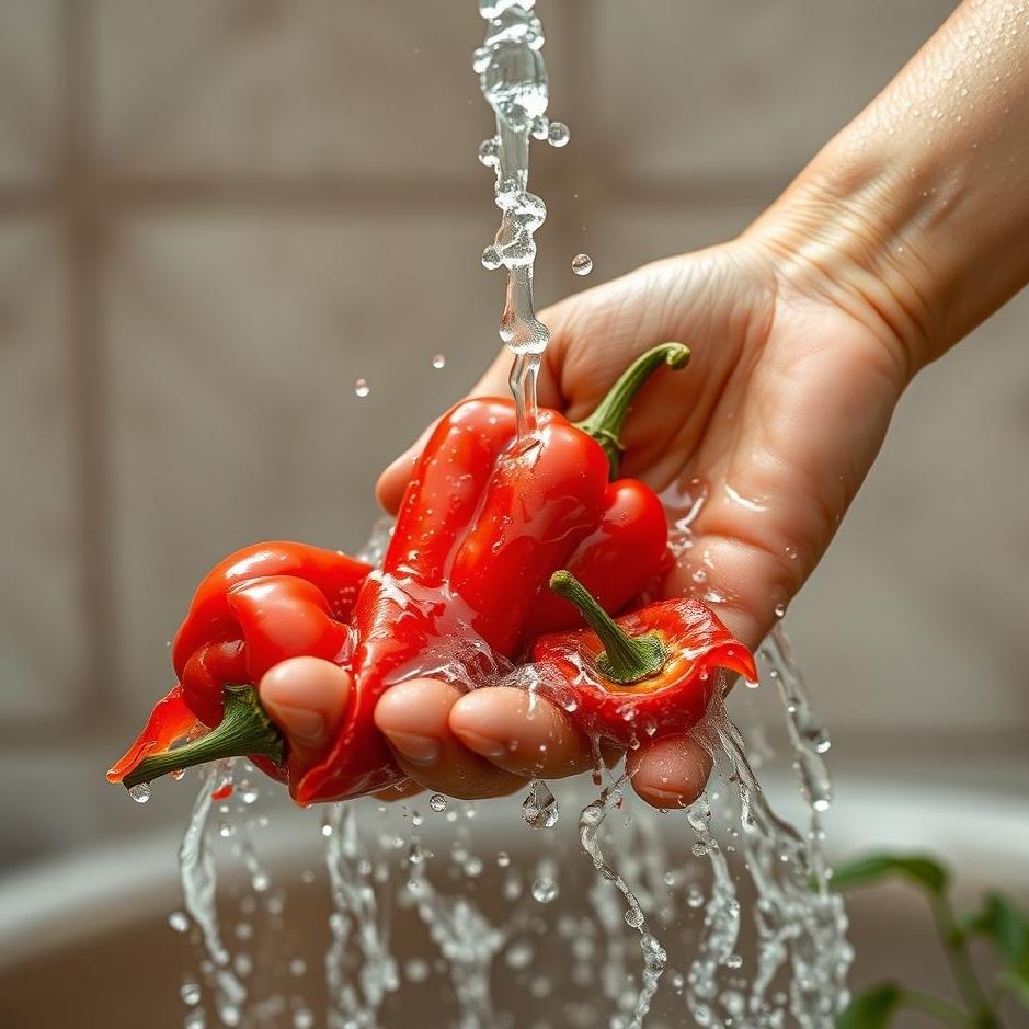 Dream : Washing red pepper in a dream