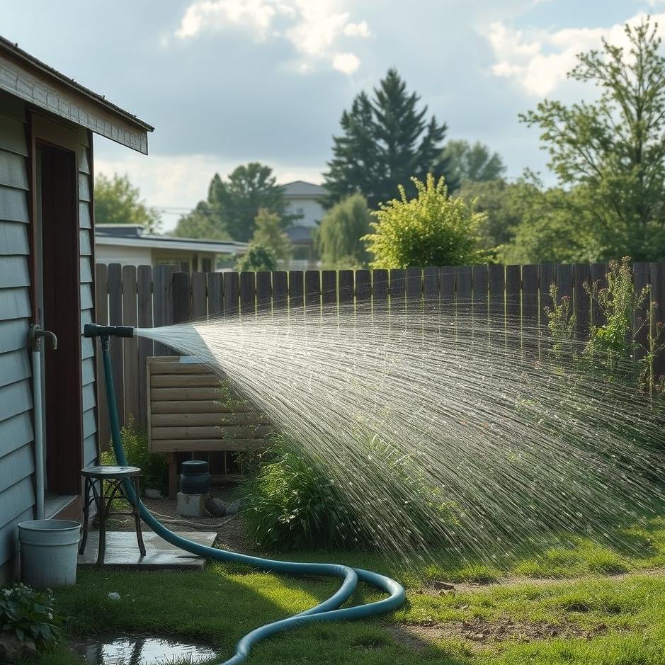 Dream : Washing somewhere with a hose in a dream