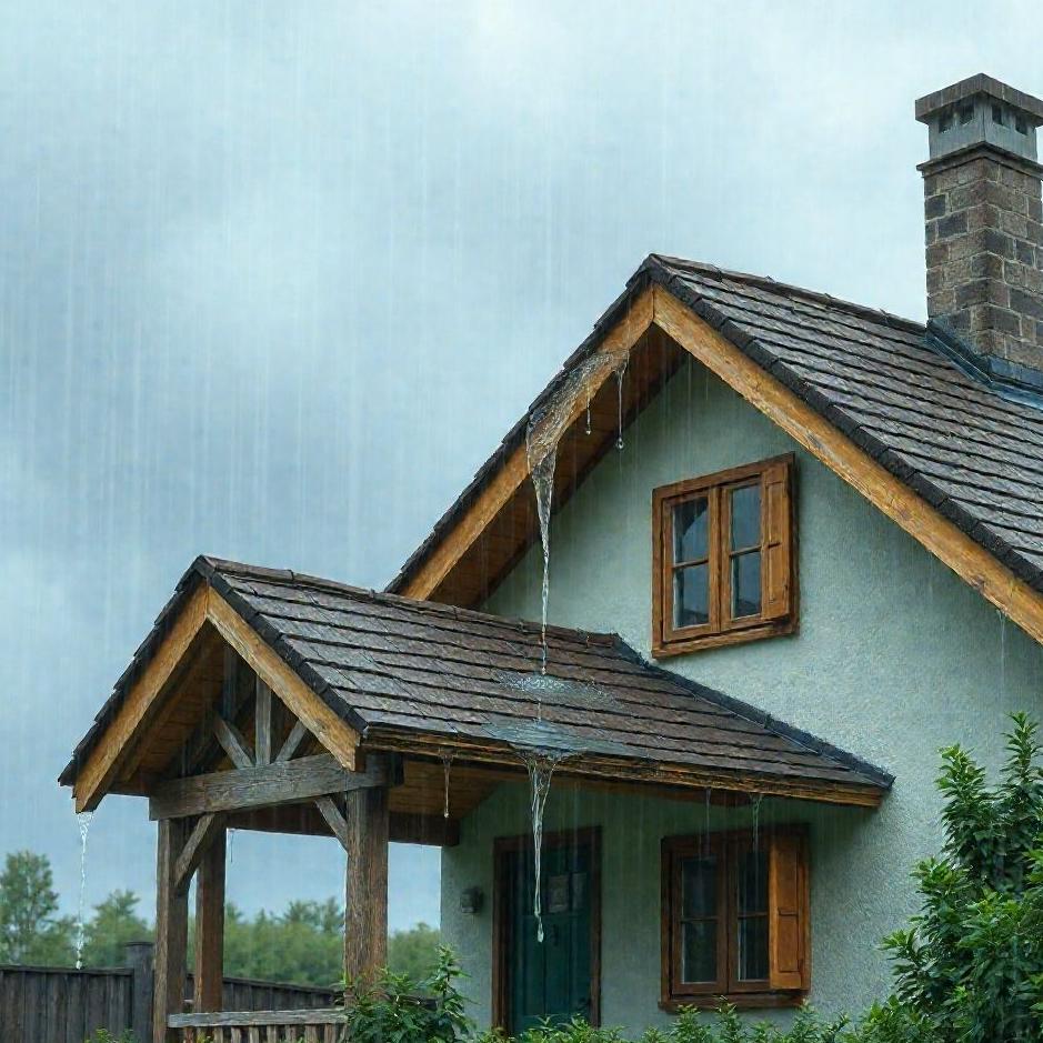Dream : Water dripping from the roof of the house in a dream