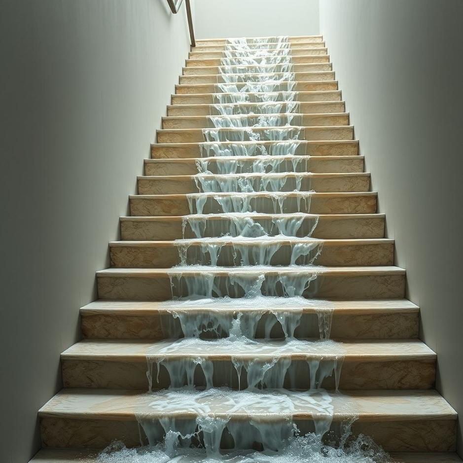 Dream : Water flowing down the stairs in a dream