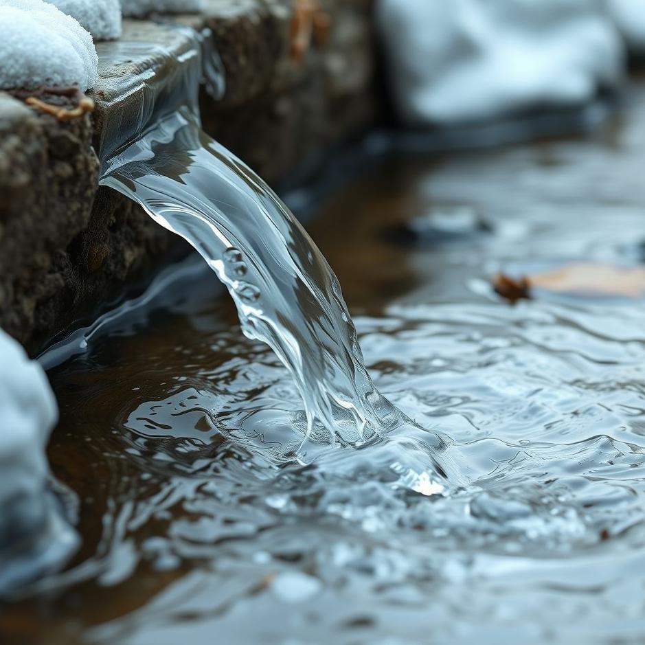 Dream : Water flowing from a gutter in a dream