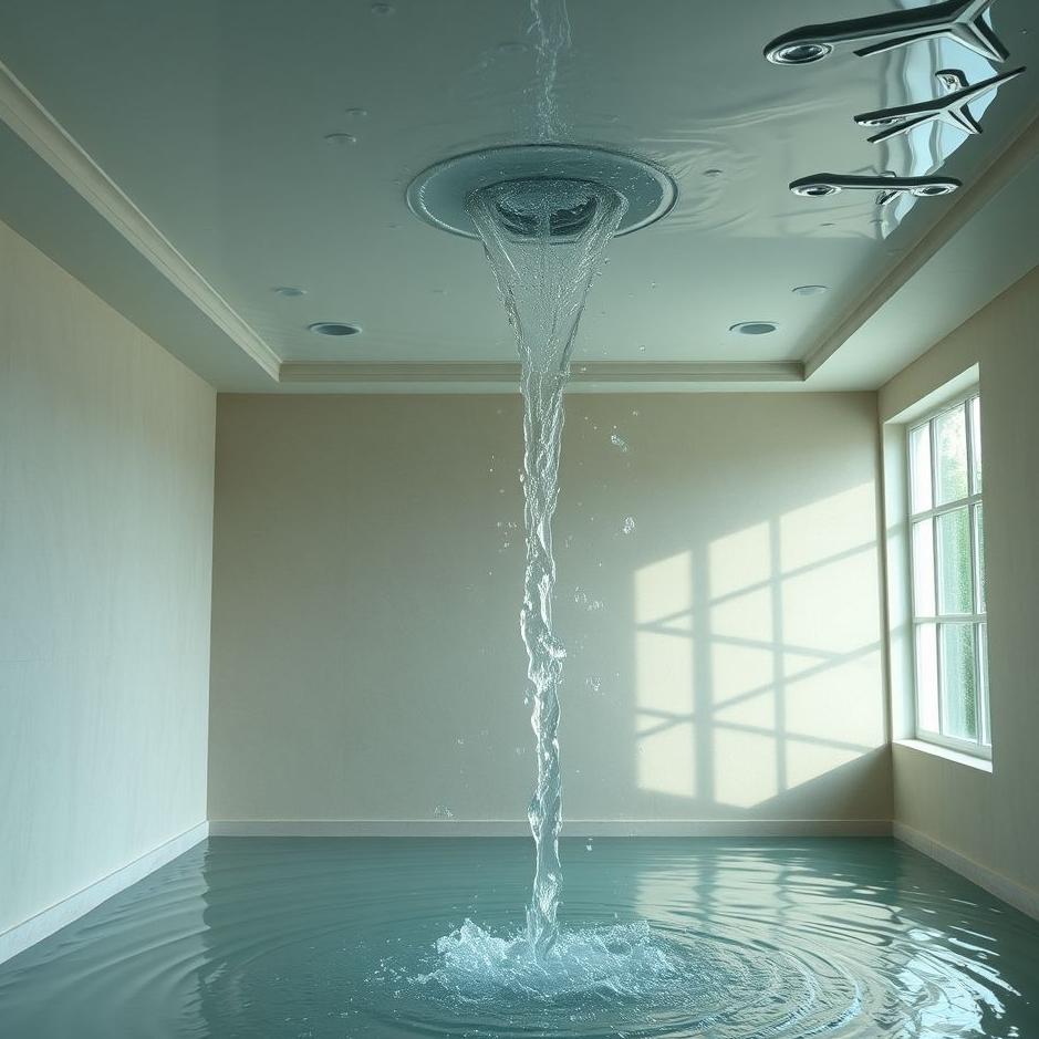 Dream : Water flowing from the ceiling of the room in a dream