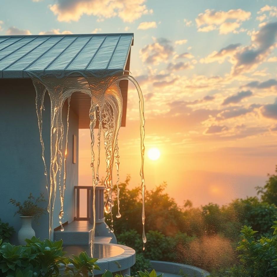 Dream : Water flowing from the top of the house in a dream