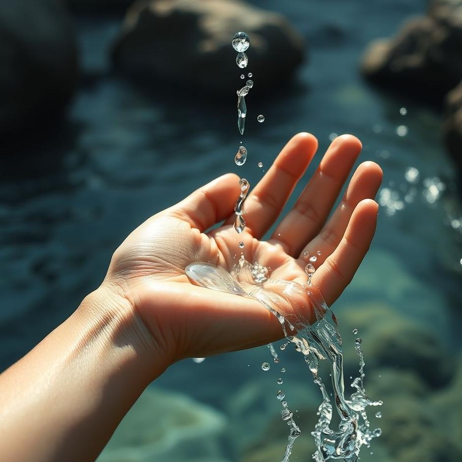 Dream : Water flowing from your right hand in a dream