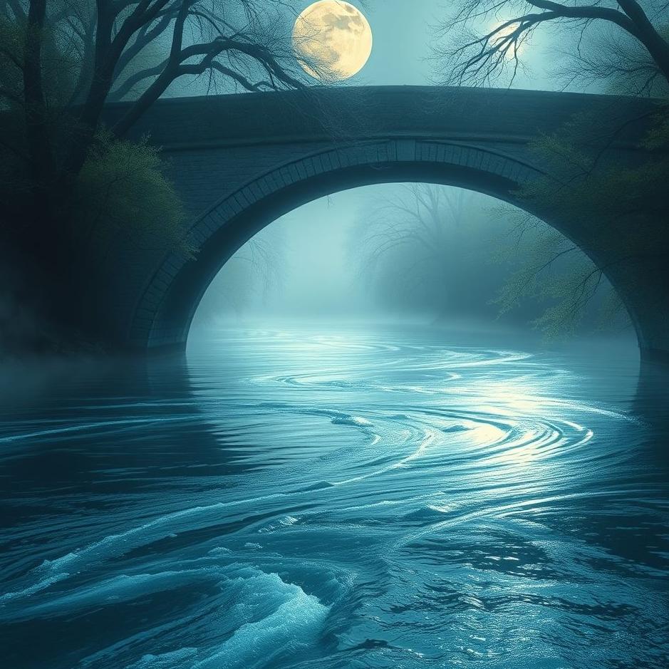 Dream : Water flowing under a bridge in a dream
