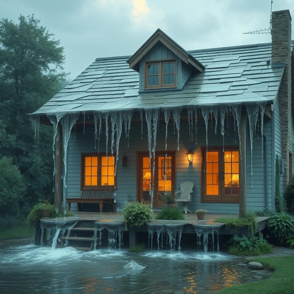 Dream : Water gushing from all over the house in a dream