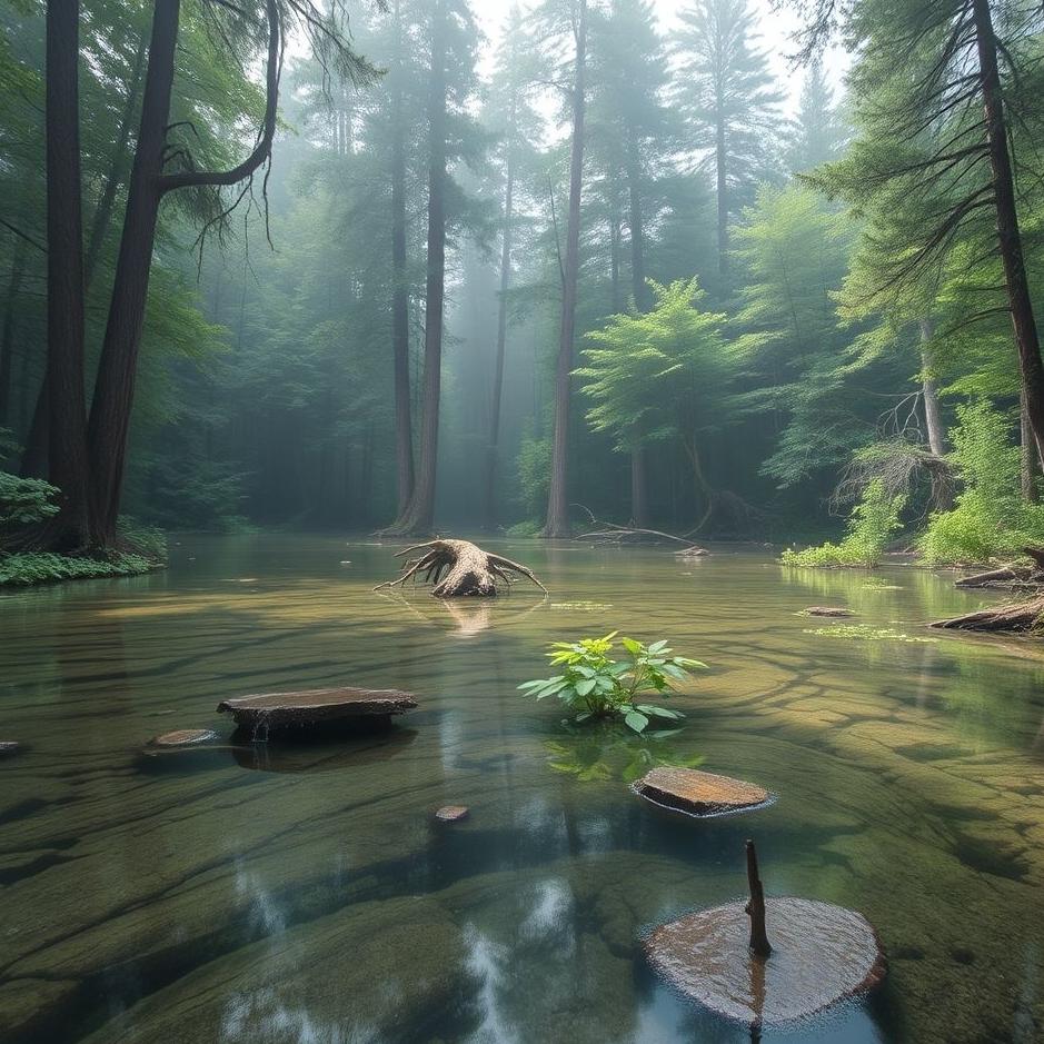 Dream : Water in a forest in a dream