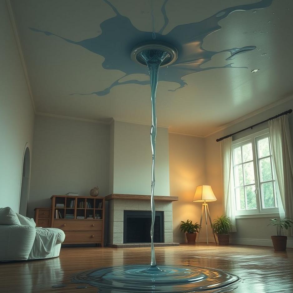 Dream : Water leaking from the ceiling of the house in a dream