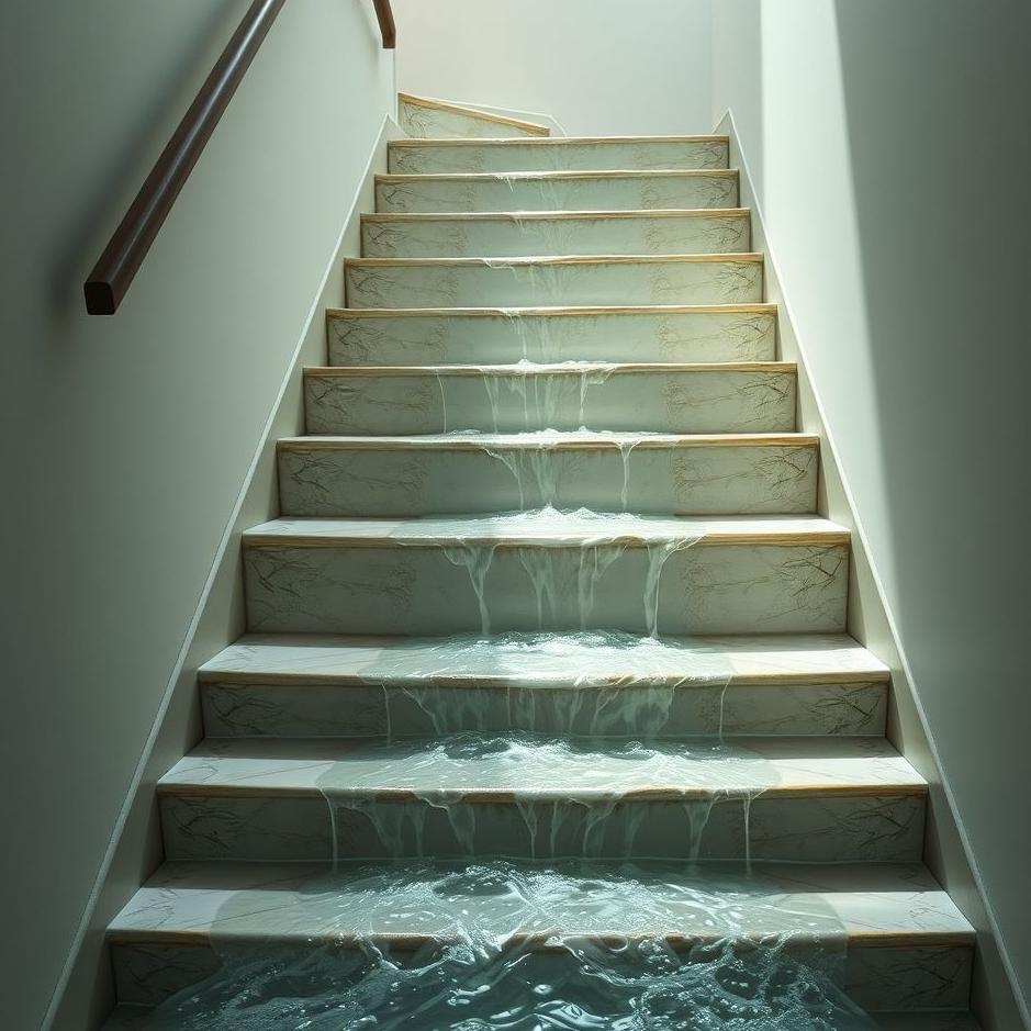 Dream : Water on the stairs in a dream