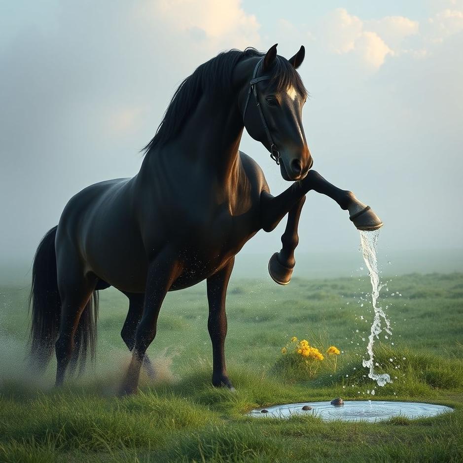 Dream : Watering a black horse in a dream