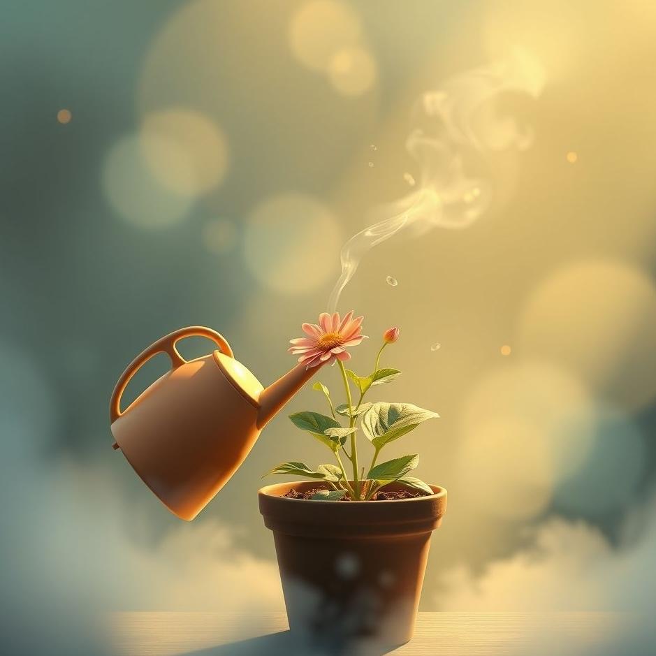 Dream : Watering a flower in a pot in a dream