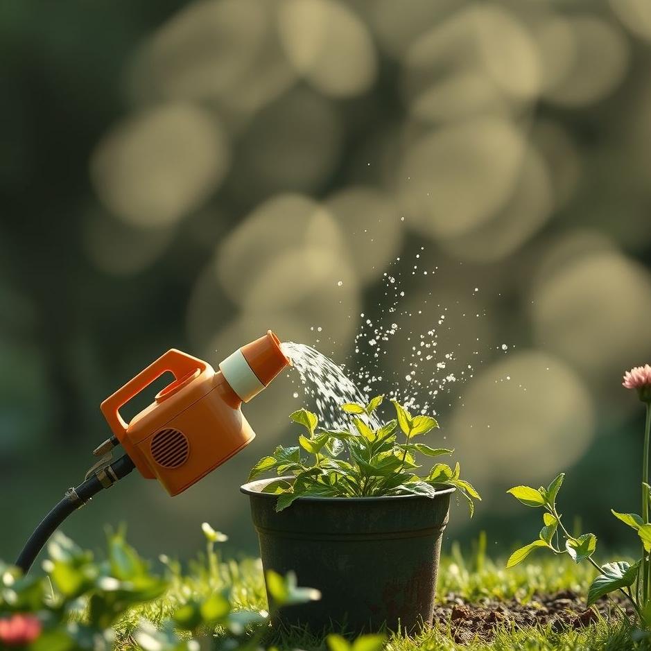 Dream : Watering a pot with a hose in a dream