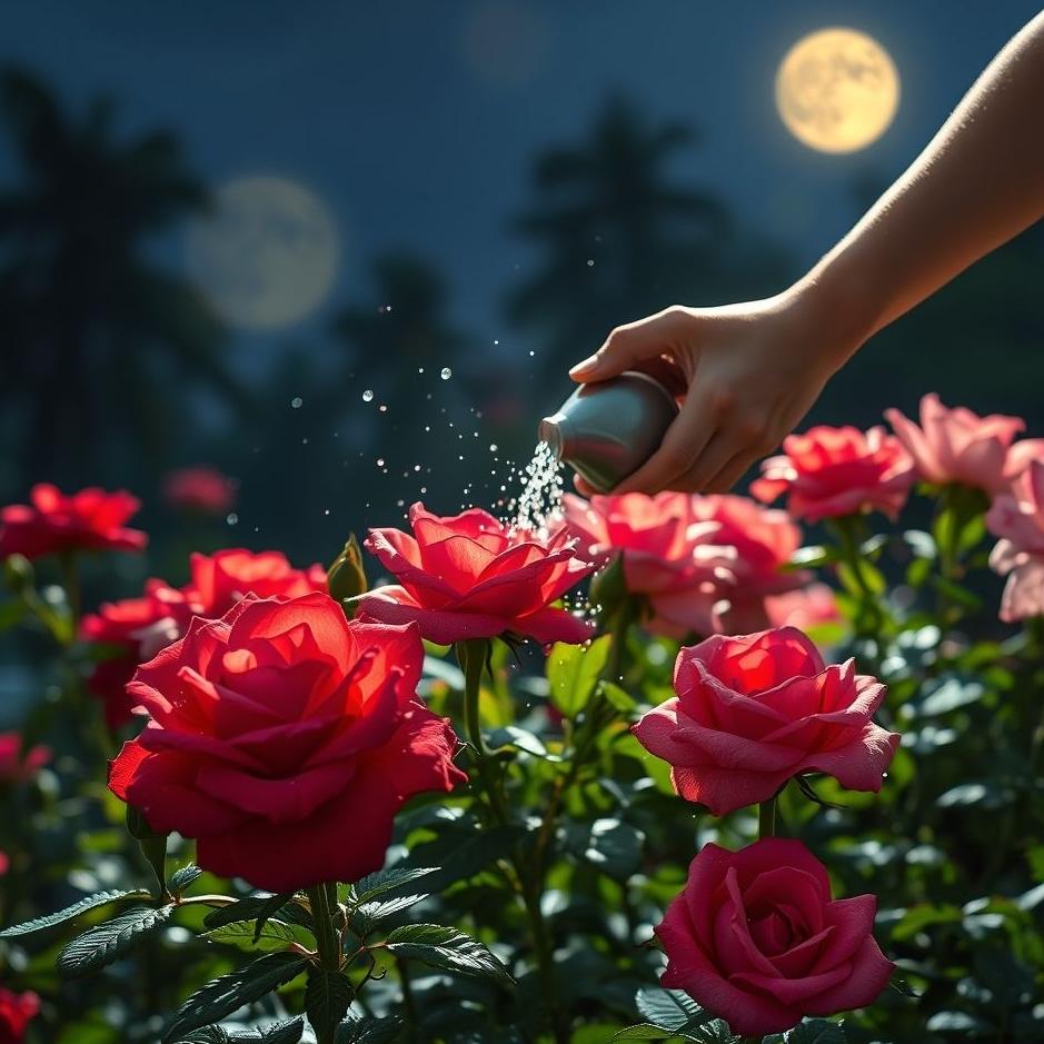 Dream : Watering a rose garden in a dream