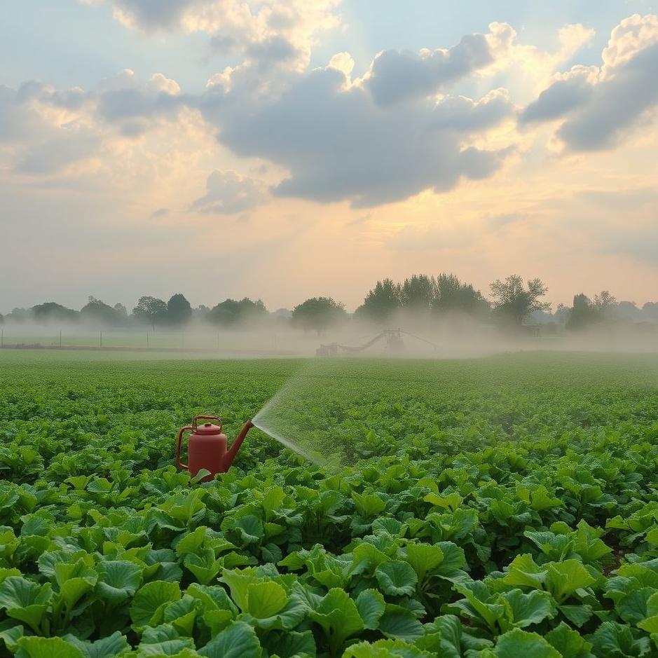 Dream : Watering a vegetable field in a dream
