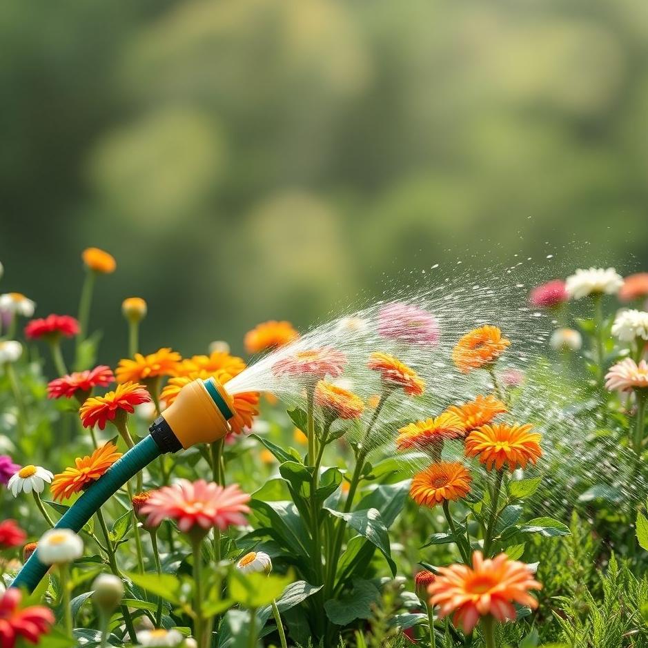 Dream : Watering flowers with a hose in a dream