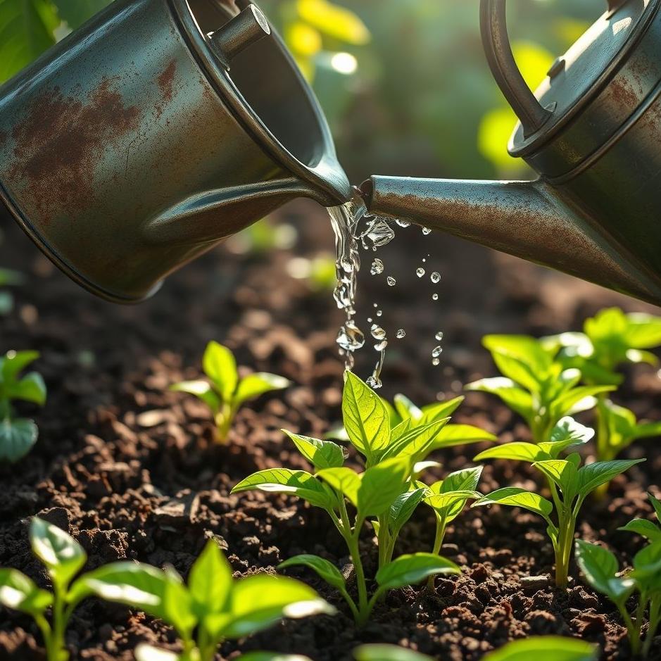 Dream : Watering pepper seedlings 