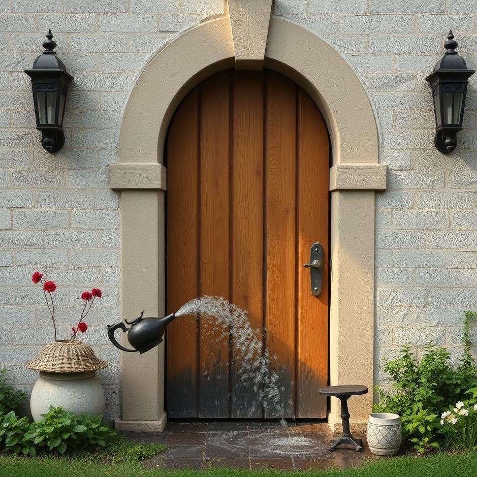 Dream : Watering the front of the door in a dream