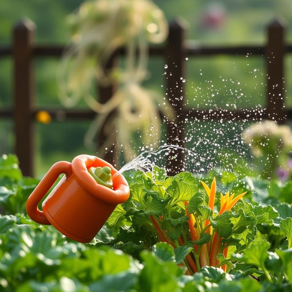 Dream : Watering vegetables in a dream