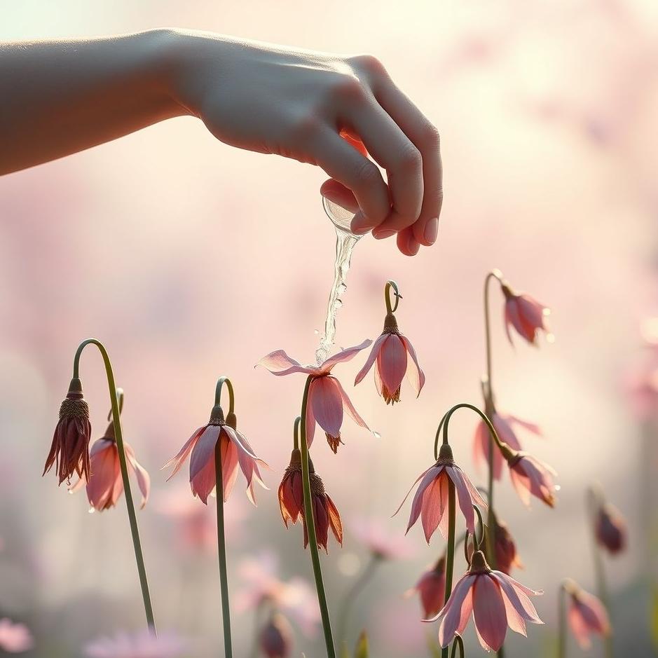 Dream : Watering wilted flowers in a dream