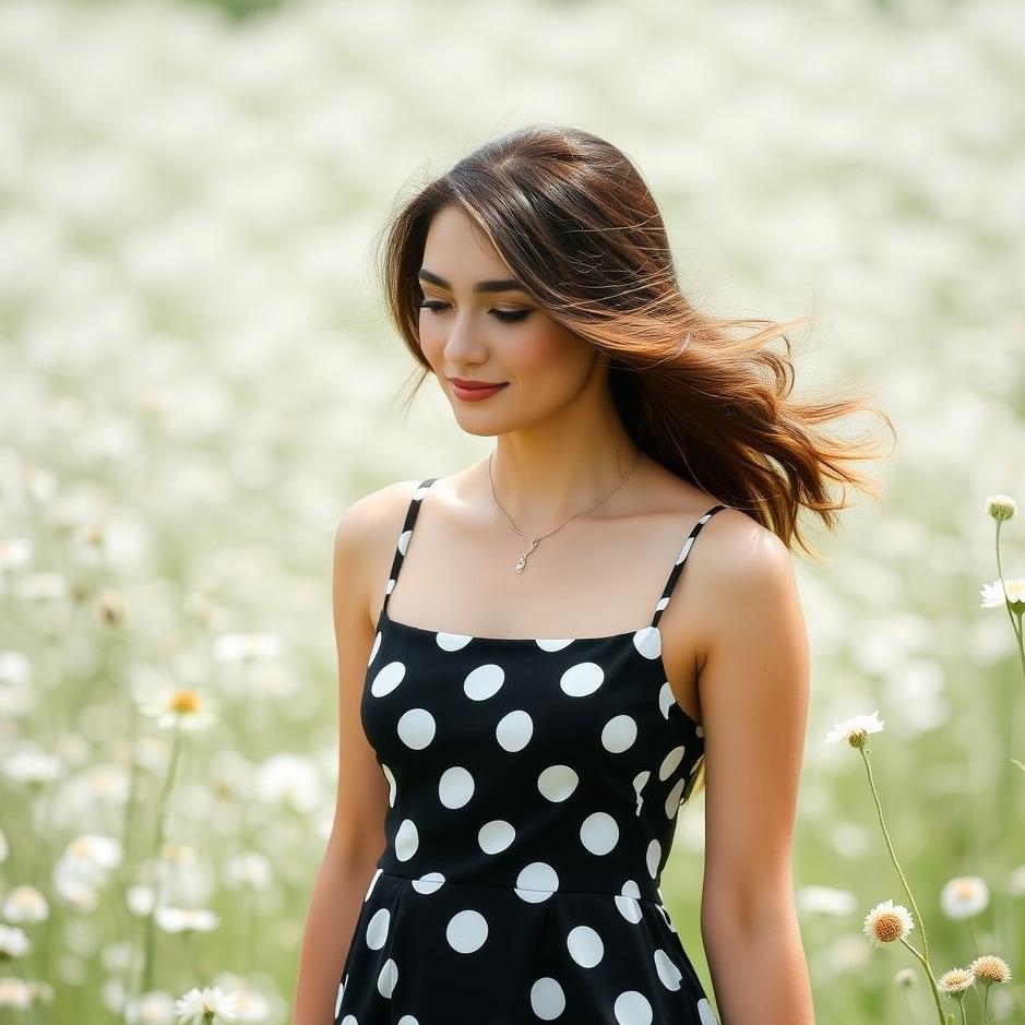 Dream : Wearing a black and white polka dot dress in a dream