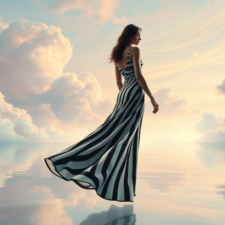 Dream : Wearing a black and white striped dress in a dream