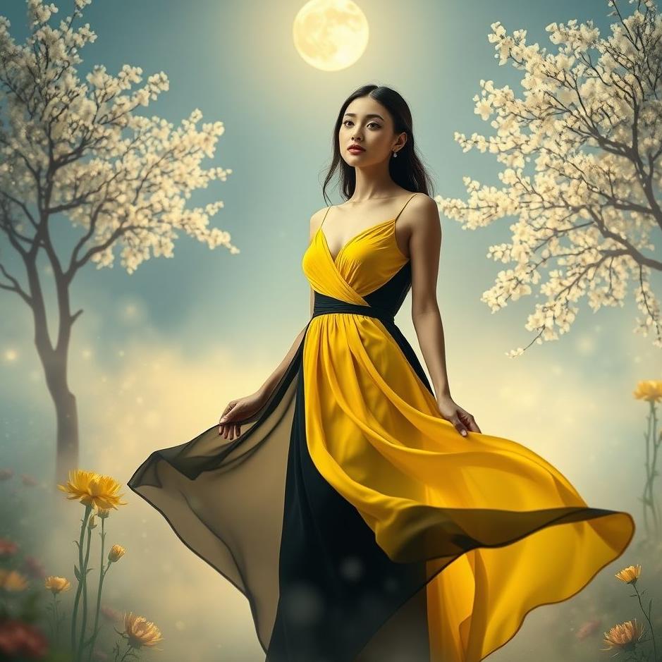 Dream : Wearing a black and yellow dress in a dream