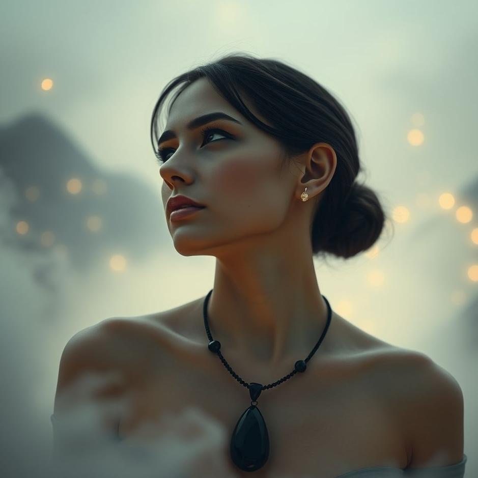 Dream : Wearing a black stone necklace in a dream
