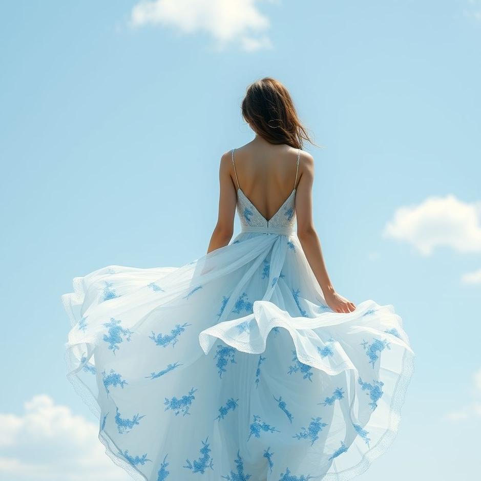 Dream : Wearing a blue and white dress in a dream