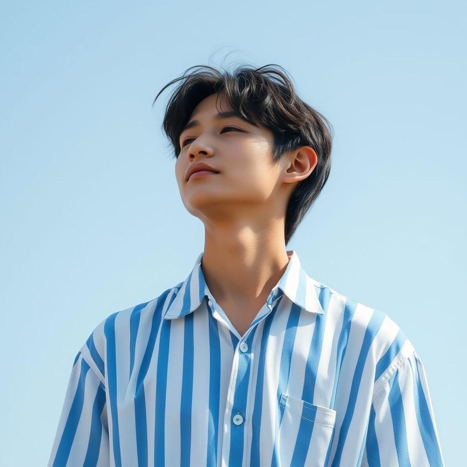 Dream : Wearing a blue and white striped shirt in a dream