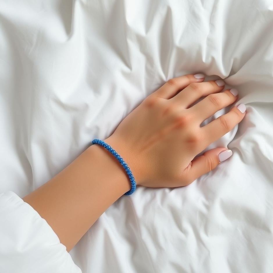 Dream : Wearing a blue bracelet on your arm in a dream