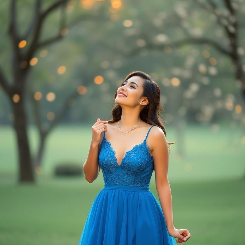 Dream : Wearing a blue dress at your own engagement in a dream