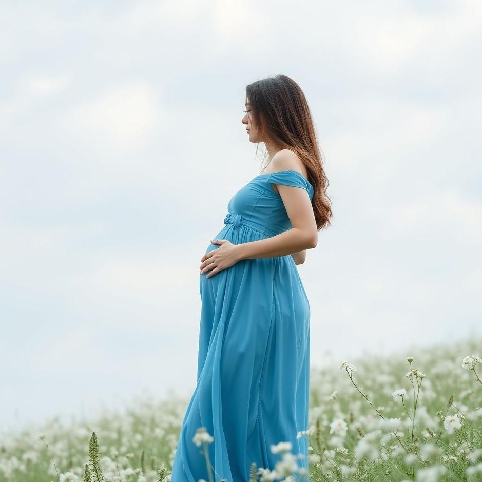 Dream : Wearing a blue maternity dress in a dream