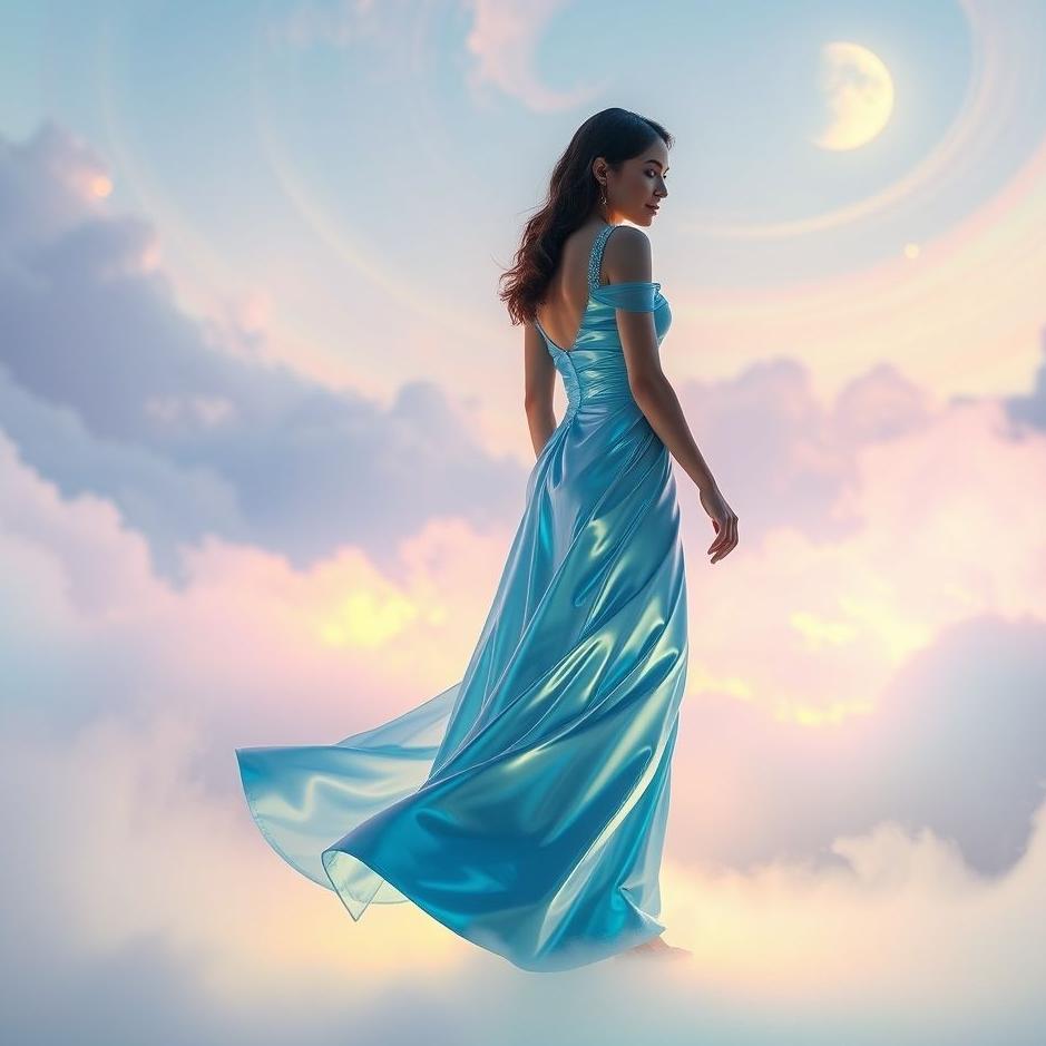 Dream : Wearing a blue shiny dress in a dream