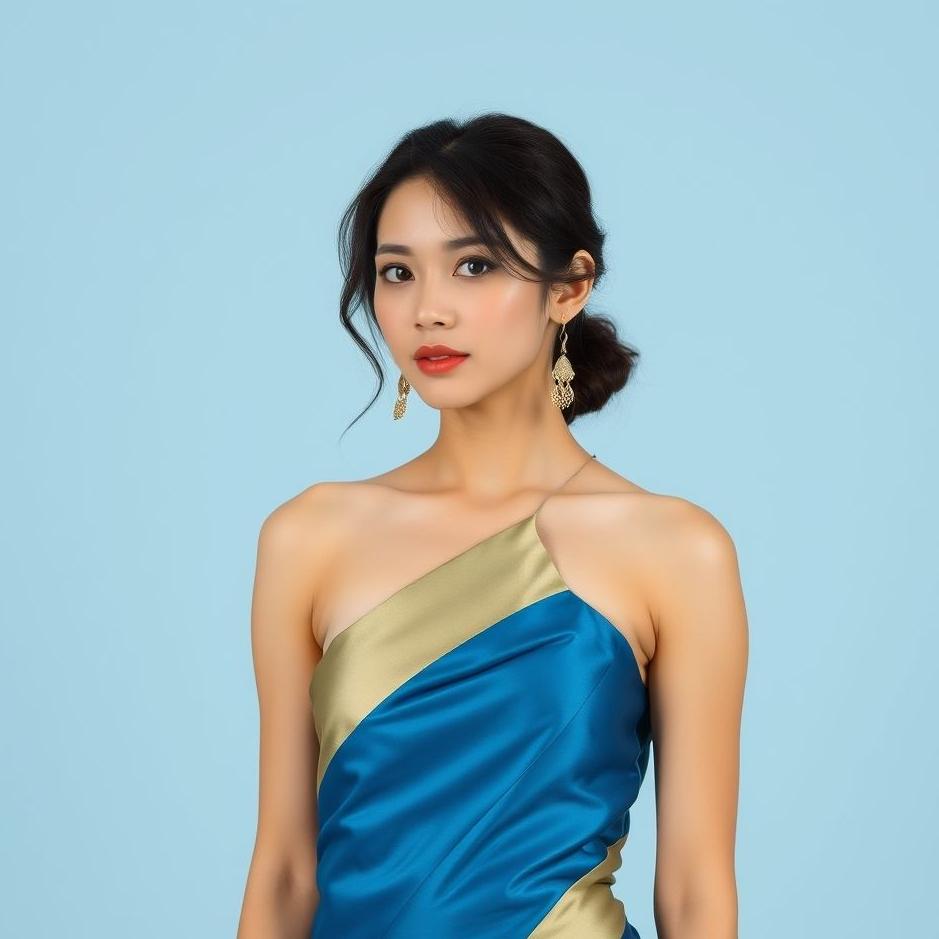 Dream : Wearing a blue silk dress