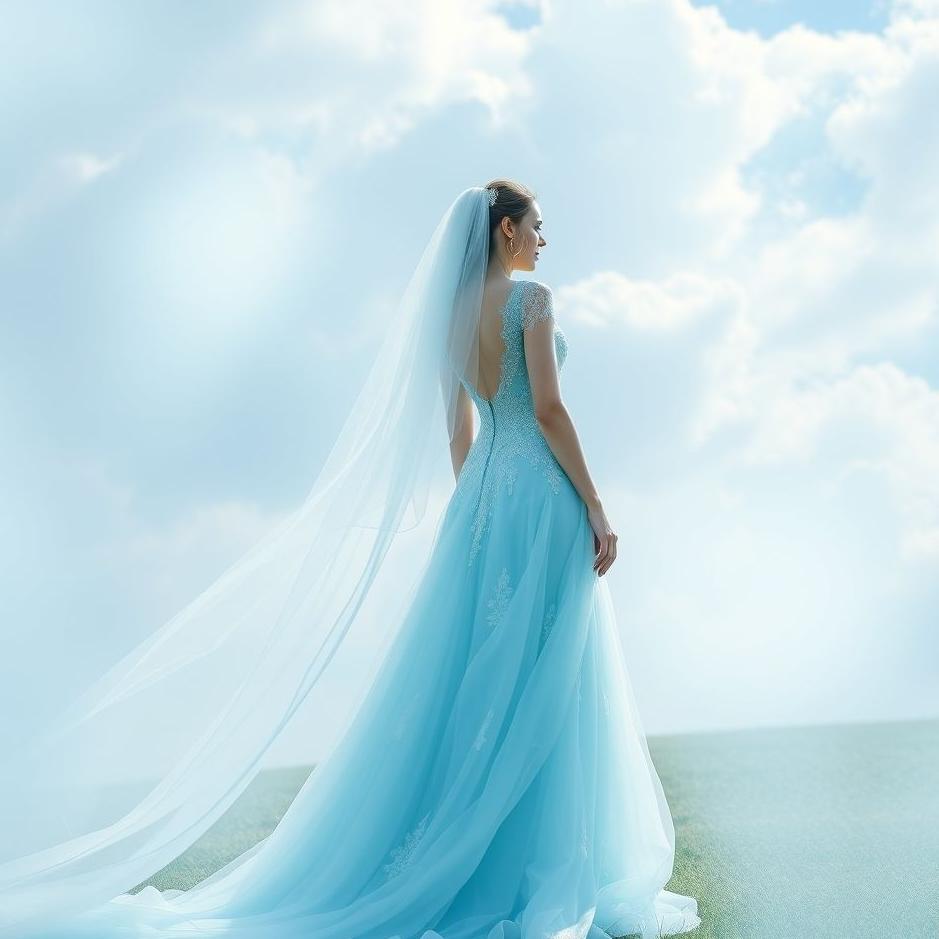 Dream : Wearing a blue wedding dress in a dream