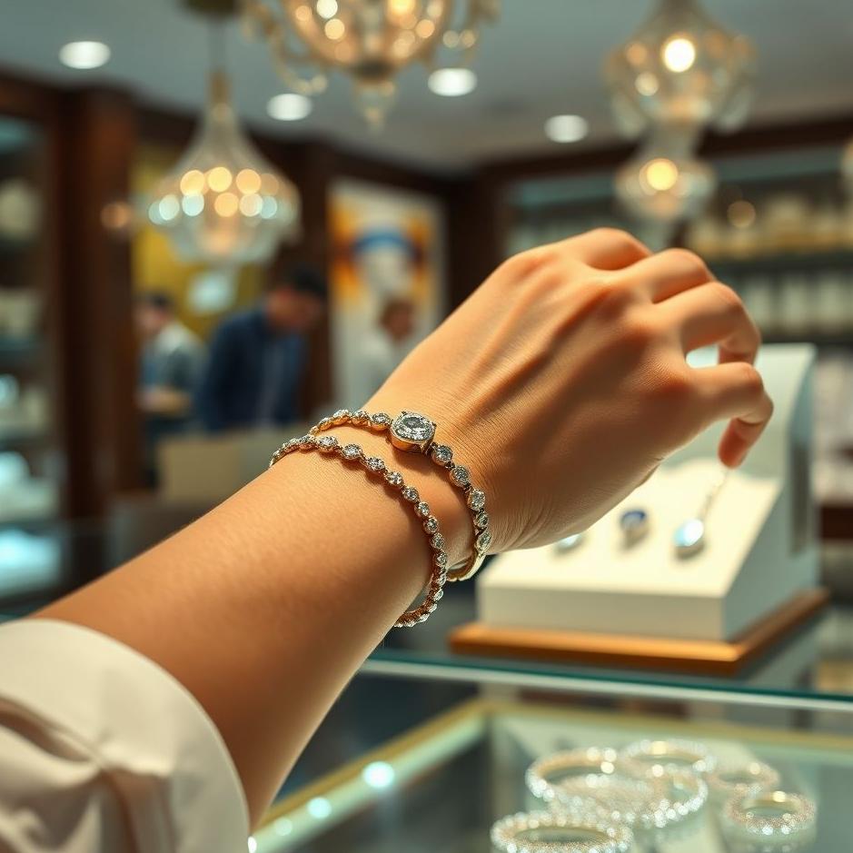 Dream : Wearing a bracelet at a jeweler in a dream