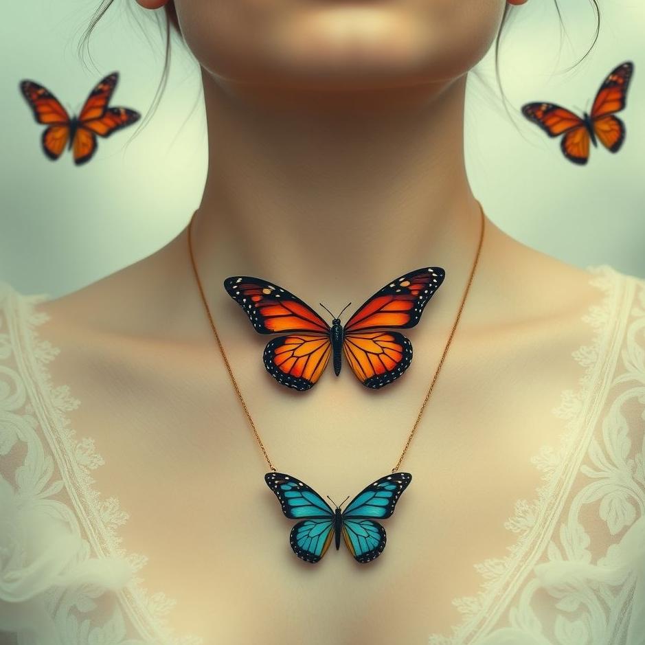 Dream : Wearing a butterfly necklace in a dream