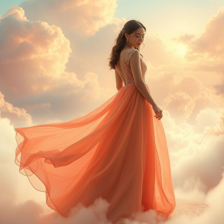 Dream : Wearing a coral colored engagement dress in a dream