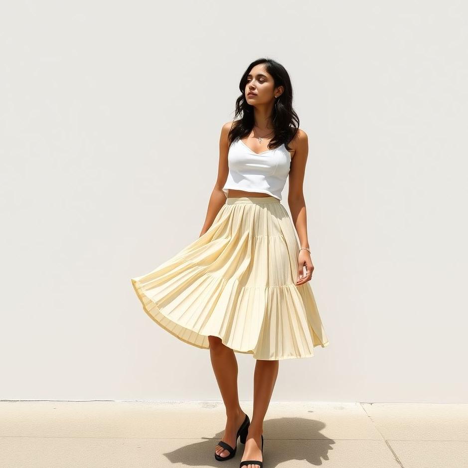 Dream : Wearing a cream skirt