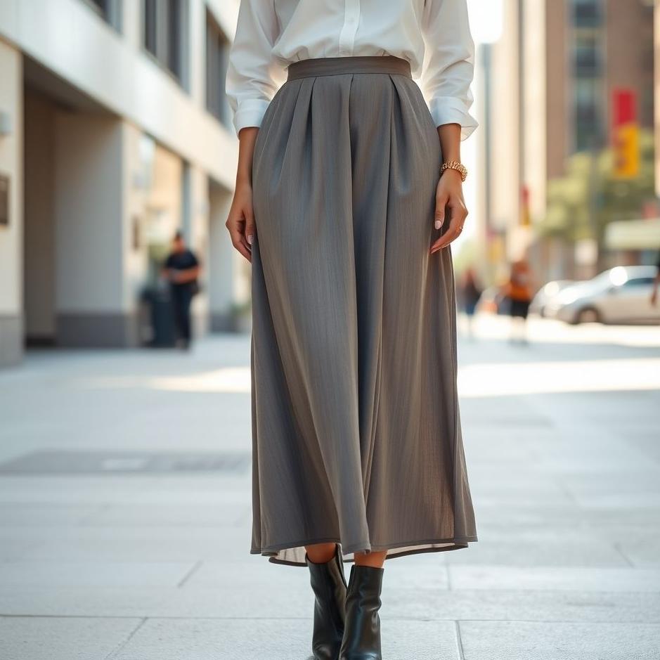Dream : Wearing a gray skirt