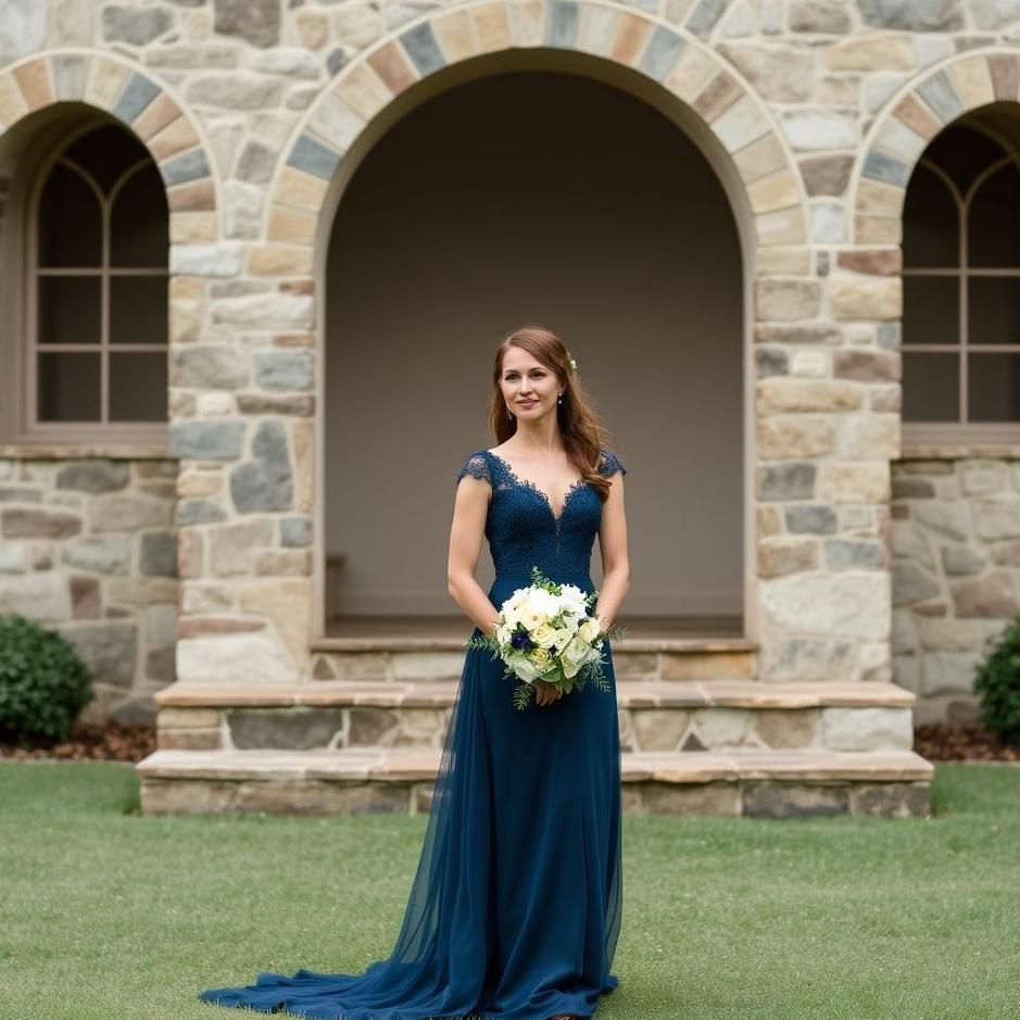 Dream : Wearing a navy blue wedding dress