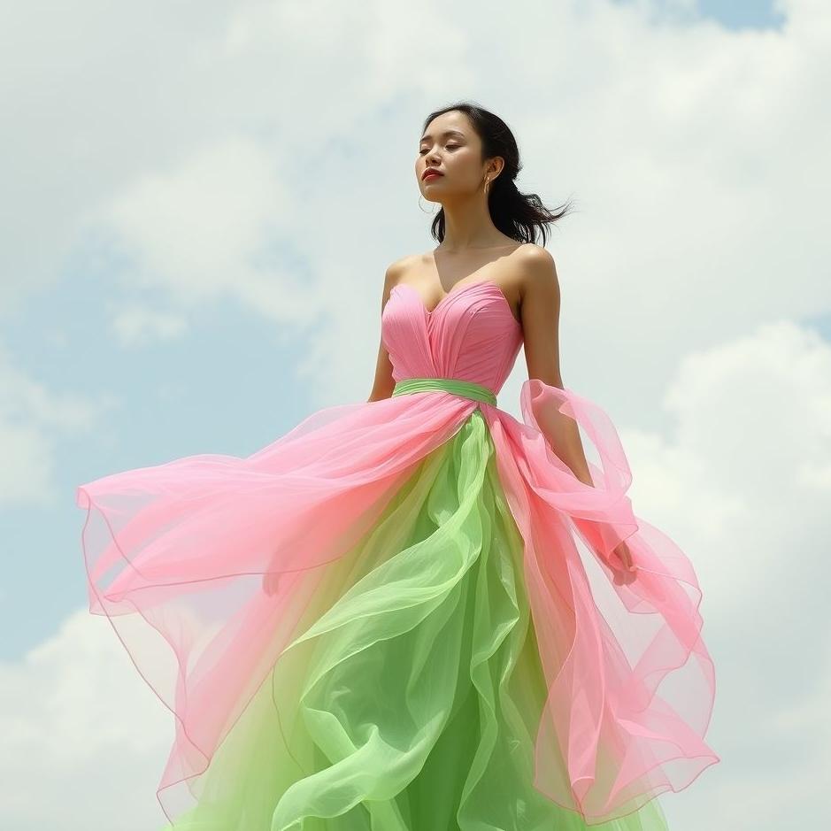 Dream : Wearing a pink and green dress in a dream