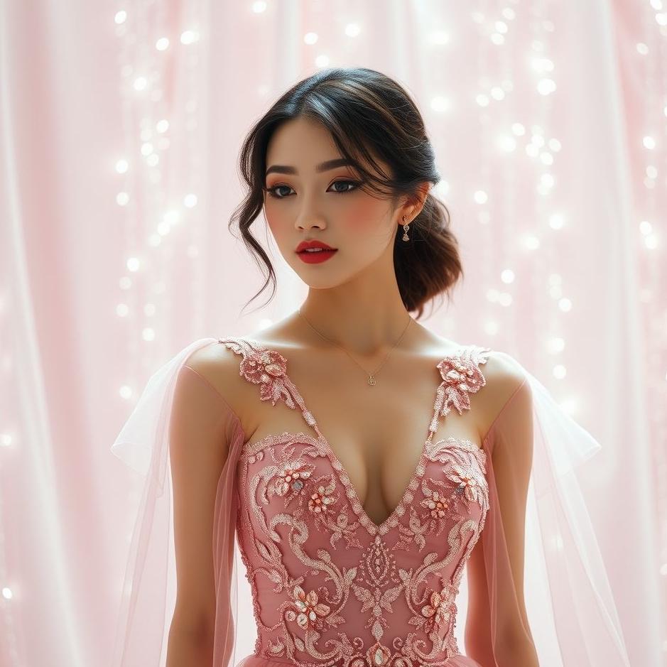 Dream : Wearing a pink beaded dress in a dream