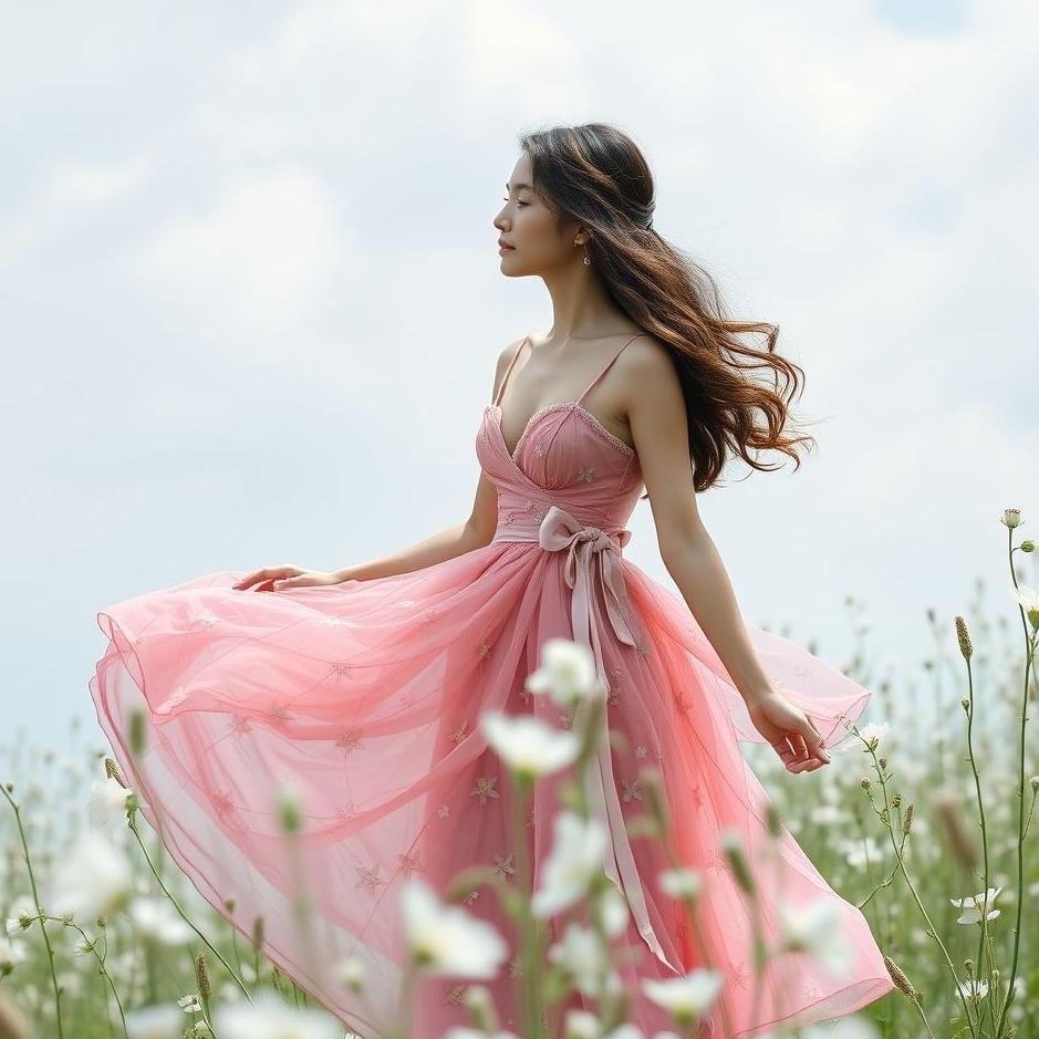 Dream : Wearing a pink flowered dress in a dream