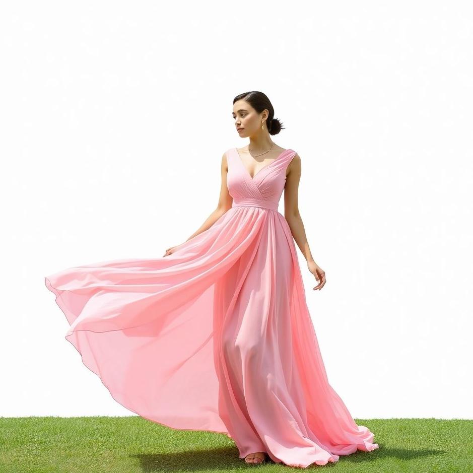 Dream : Wearing a pink long dress