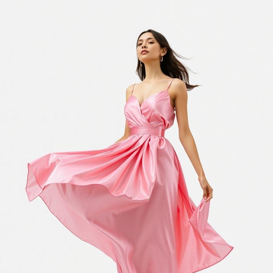 Dream : Wearing a pink silk dress
