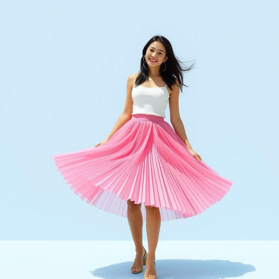 Dream : Wearing a pink skirt