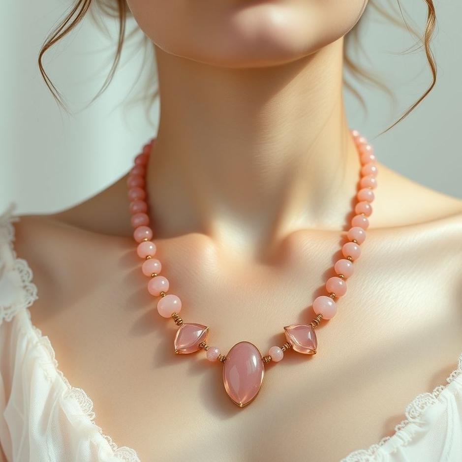 Dream : Wearing a pink stone necklace in a dream