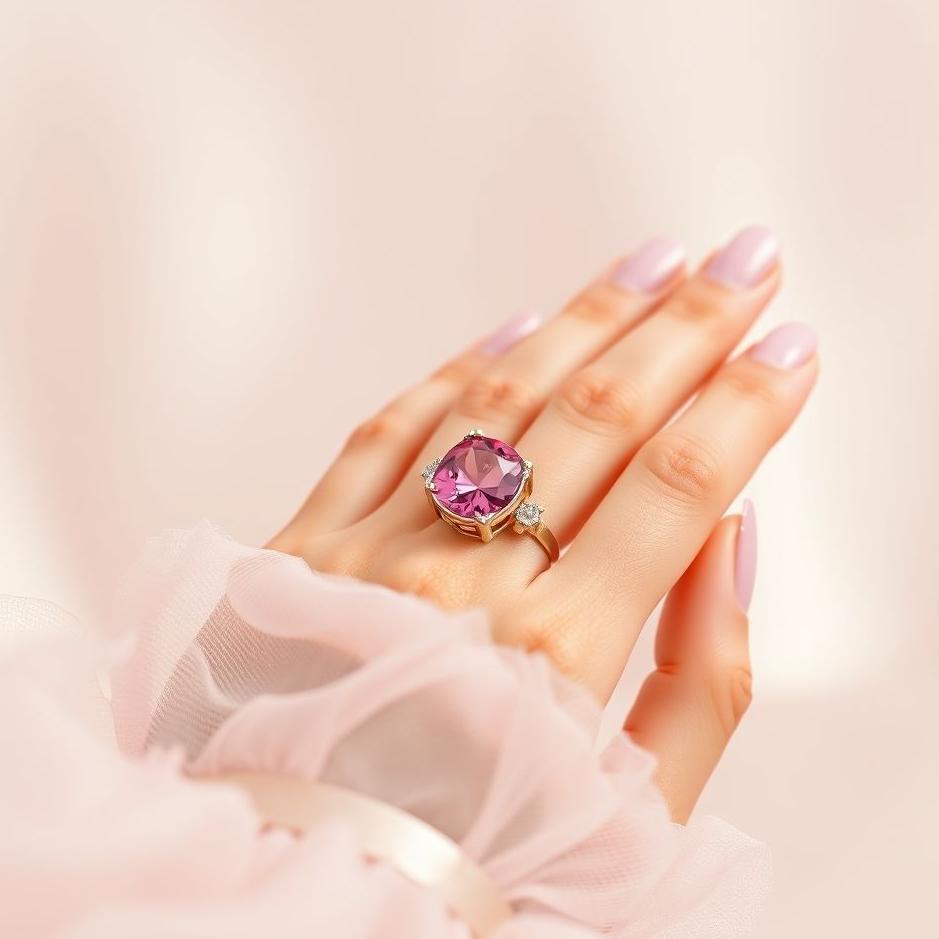 Dream : Wearing a pink stone ring in a dream